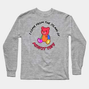 I come from the island of misfit toys bear Christmas Rainbow Long Sleeve T-Shirt